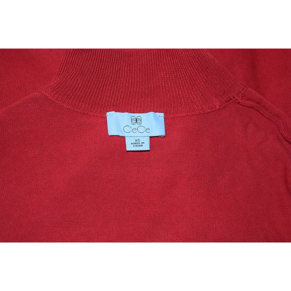 CeCe by Cynthia Steffe Bow Sleeve Crewneck Pullover Sweater in Red - Size XS - Picture 13 of 15